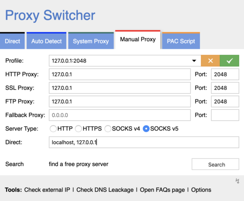 ssh -D 2048 user@host - wykorzystaj zdalny host ssh jako szyfrowane proxy