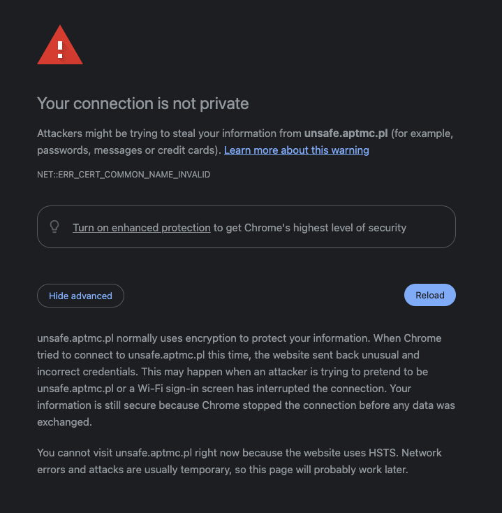 Omiń ostrzeżenie Chrome